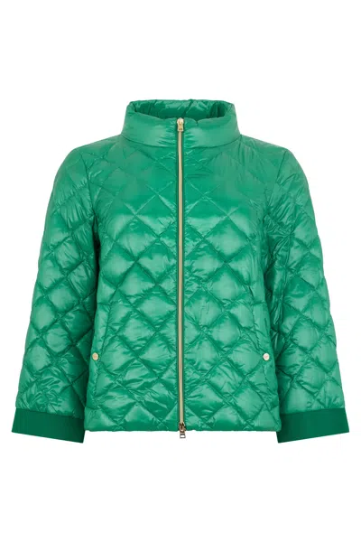Herno Light Green Jacket With High Elegant Collar