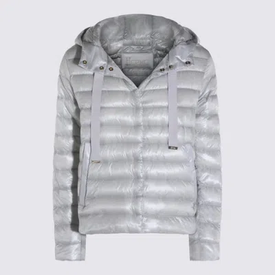 Herno Light Grey Down Jacket In White