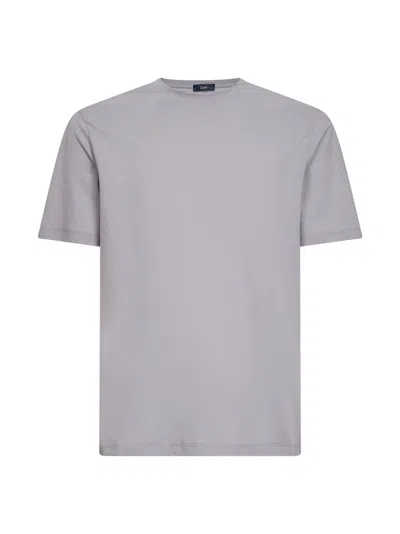 Herno Light Grey Lightweight Crepe Voile Jersey T-shirt In Purple