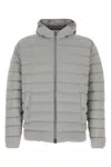 HERNO LIGHT GREY STRETCH NYLON DOWN JACKET