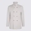 Herno Light Grey Wool Blend Coat In Grey