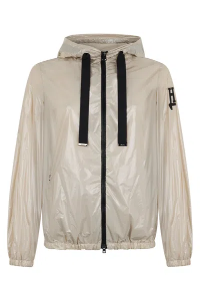Herno Light Jacket With Hood In Neutral