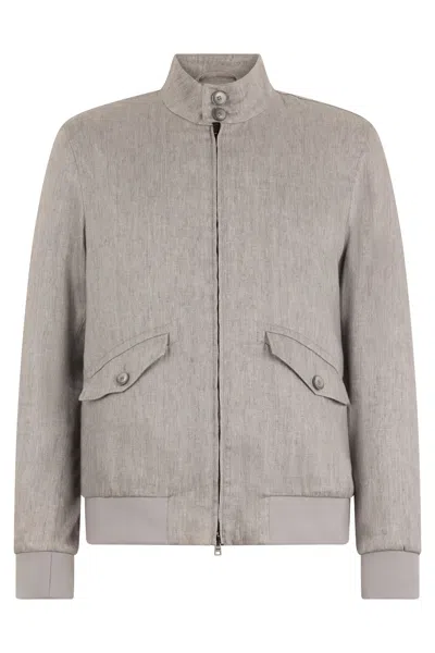 Herno Light Linen Jacket In Gray