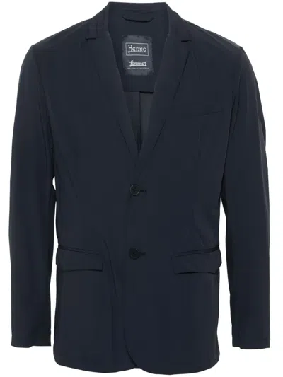 Herno Light Matt Crepe Blazer In Blue