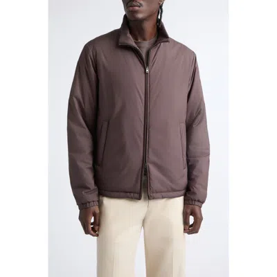 Herno Light Matte Bomber Jacket In Brown