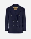 Herno Light Linen Blazer In Navy Blue