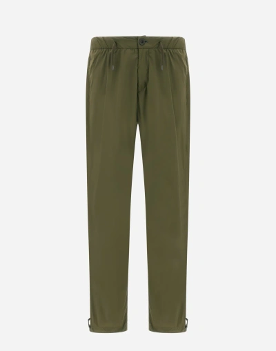 Herno Trousers In Light Nylon Stretch In Light Military