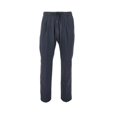 Herno Light Nylon Stretch Pants In Blue
