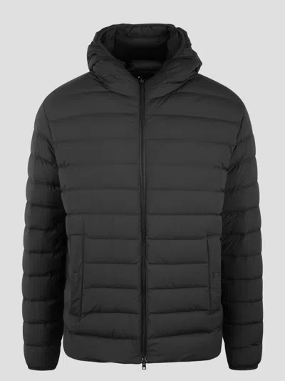 Herno Padded-design Hooded Jacket In Black