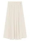 Herno Pleated Stretch Nylon Midi Skirt
