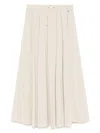 Herno Pleated Stretch Nylon Midi Skirt