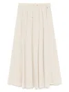 Herno Pleated Stretch Nylon Midi Skirt
