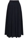 Herno Pleated Nylon Skirt In Blue