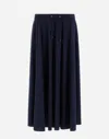 Herno Black Skirt With Elastic Drawstring Waist In Tech Fabric Stretch Woman In Blue