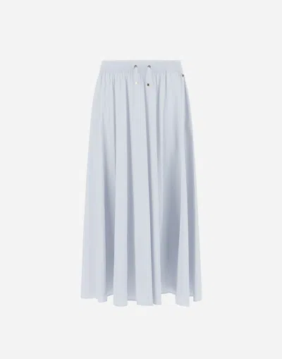 Herno Light Nylon Stretch Skirt In Blue
