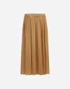 Herno Elasticated-waistband Maxi Skirt In Camel