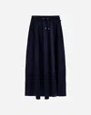 Herno Black Skirt With Elastic Drawstring Waist In Tech Fabric Stretch Woman In Chantilly