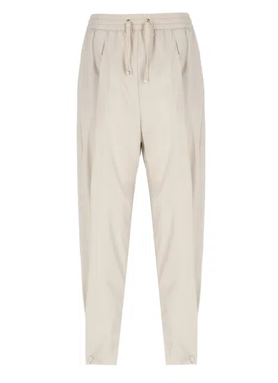 Herno Light Nylon Stretch Trousers In Neutral