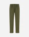 Herno Light Nylon Stretch Trousers In Light Military