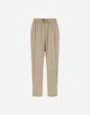 Herno Light Nylon Stretch Trousers In Brown