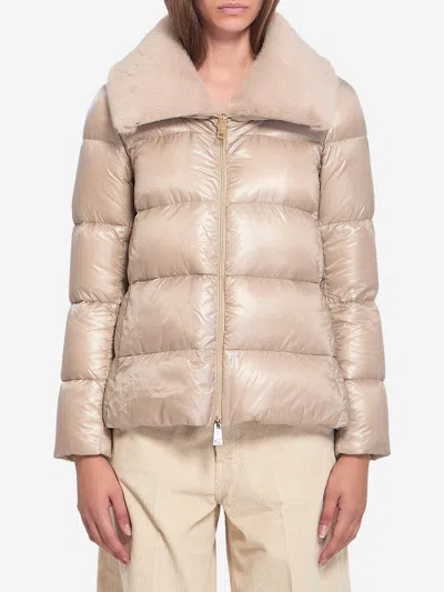 HERNO LIGHT PUFFER WITH COLLAR FUR