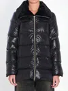 Herno Light Puffer With Collar Fur In Black