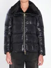 Herno Light Puffer With Collar Fur In Blue