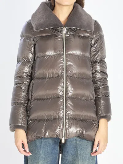 HERNO LIGHT PUFFER WITH COLLAR FUR