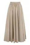 Herno Women Maxi Beige Dress With Drawstring In Stretch Polyamide Woman In Neutral