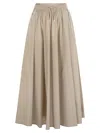 Herno Women Maxi Beige Dress With Drawstring In Stretch Polyamide Woman In Neutral