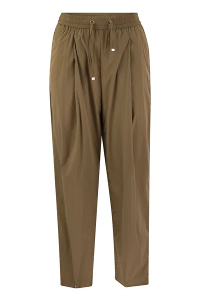 Herno Light Stretch Nylon Trousers In Brown