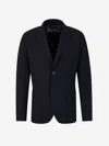 Herno Plain Single-breasted Tailored Blazer In Midnight Blue