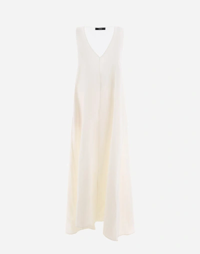 Herno Light Viscose And Spring Lace Dress In White
