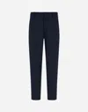 Herno Light Wool Blend Trousers In Blu Navy
