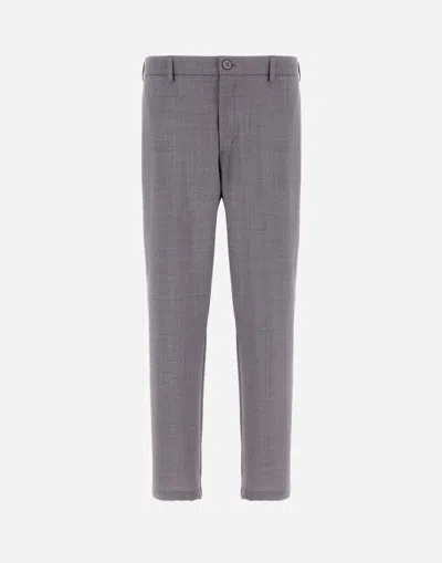 Herno Light Wool Blend Trousers In Grey