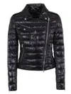 Herno Lightweight Biker Jacket With Diagonal Zip Closure In Black