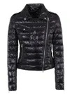 Herno Lightweight Biker Jacket With Diagonal Zip Closure In Blue