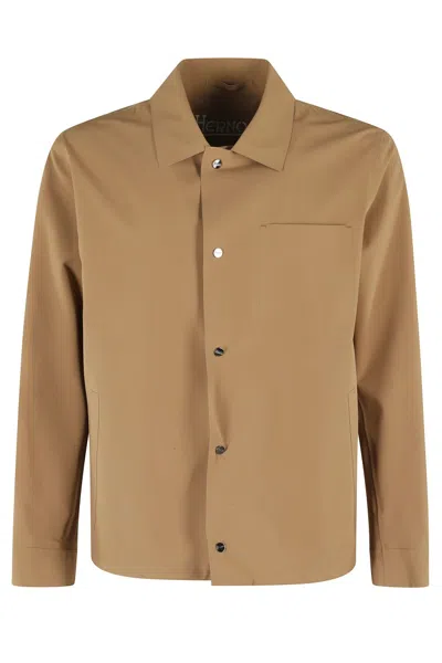 Herno Lightweight Camel Technical Jacket In Neutrals