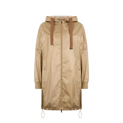 Herno Lightweight Cotton Parka Coat In Brown