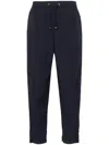 Herno Lightweight Cropped Trousers In Blue