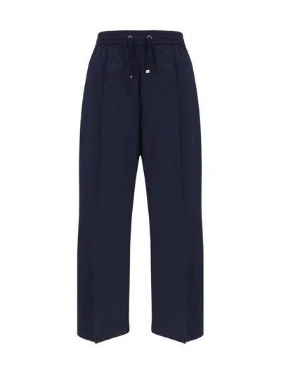 Herno Lightweight Drawstring Cropped Trousers In Blue