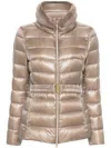 Herno Lightweight Gray Puffer Jacket With High Collar In Purple