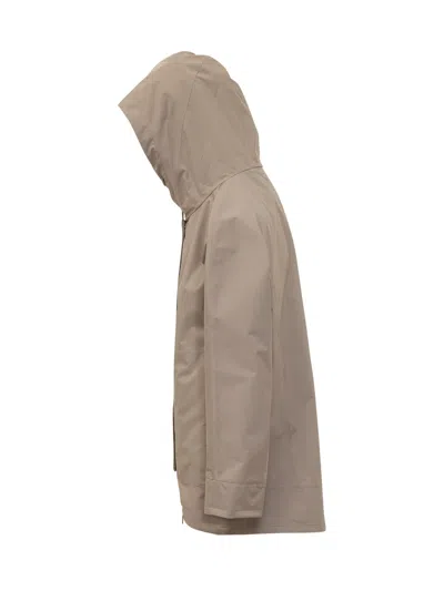 Herno Lightweight Hooded A-shape Jacket In Neutral