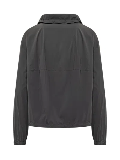 Herno Lightweight Hooded Jacket With Drawstring In Gray