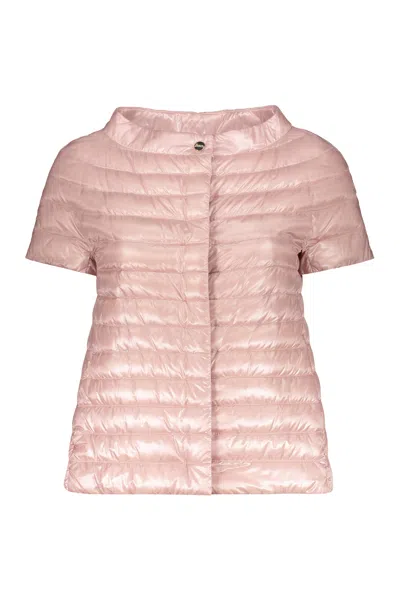 Herno Lightweight Jacket With Short Sleeves In Pink