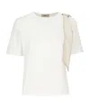 Herno T-shirt With Shoulder Scarf In White