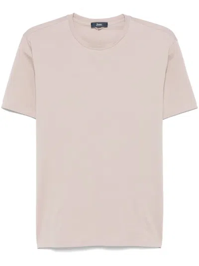 Herno Lightweight-jersey T-shirt In Beige