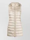 Herno Lightweight Longline Hooded Sleeveless Jacket In Neutral