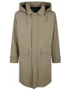 Herno Technical Fabric Long Parka With Removable Hood And Down Padding In Brown