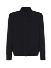 Herno Windproof Technical Fabric Jacket With Classic Collar And Adjustable Cuffs In Black